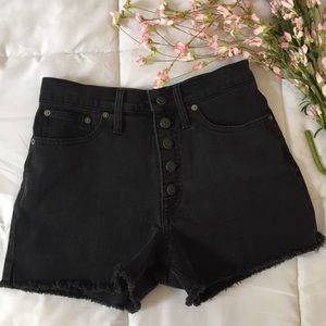 Black jean shorts